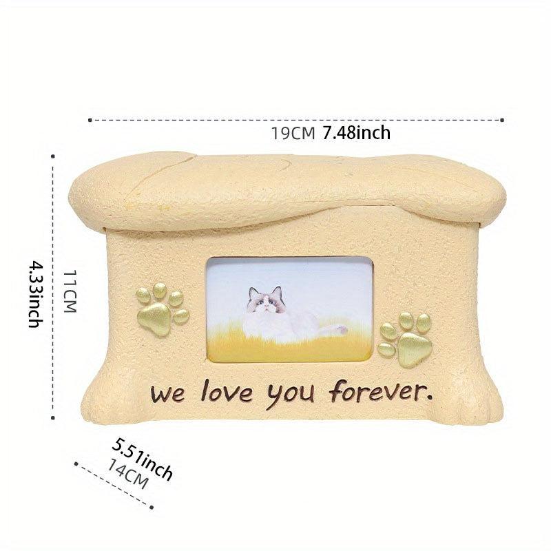 Resin Pet Cremation Box Dog Cat Memorial Love Of Dog Cat Angels