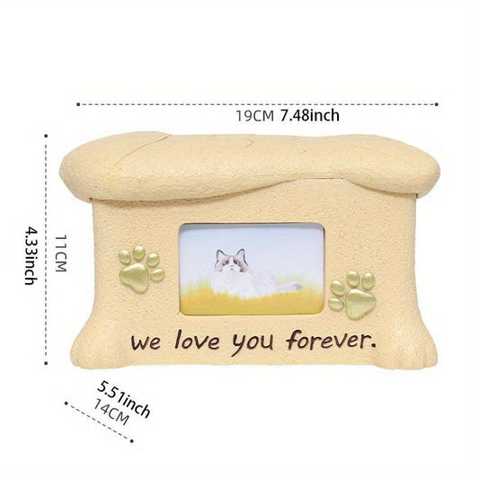 Resin Pet Cremation Box Dog Cat Memorial Love Of Dog Cat Angels