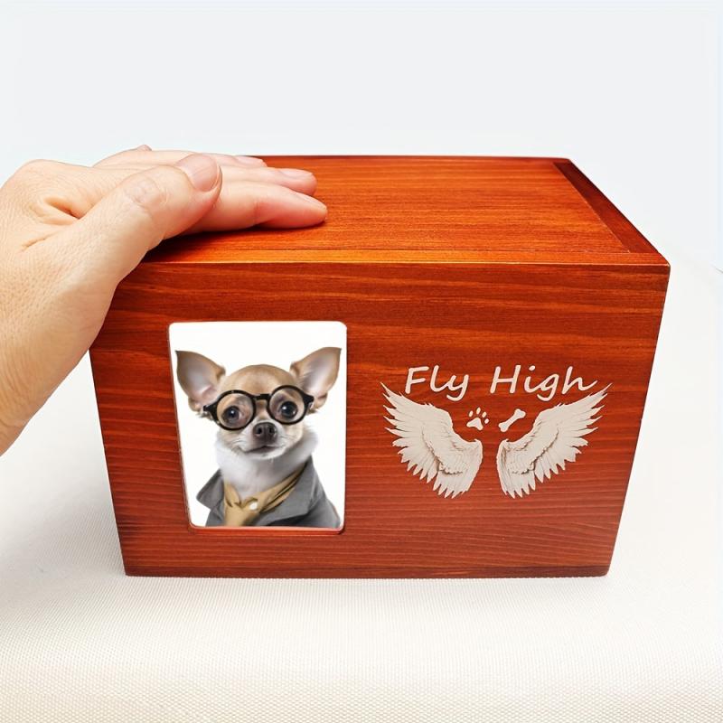 Pet Cremation Wooden Urn with Photo Frame