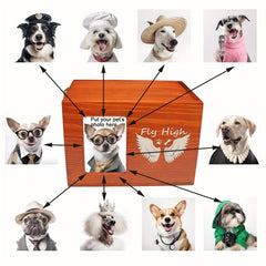 Pet Cremation Wooden Urn with Photo Frame