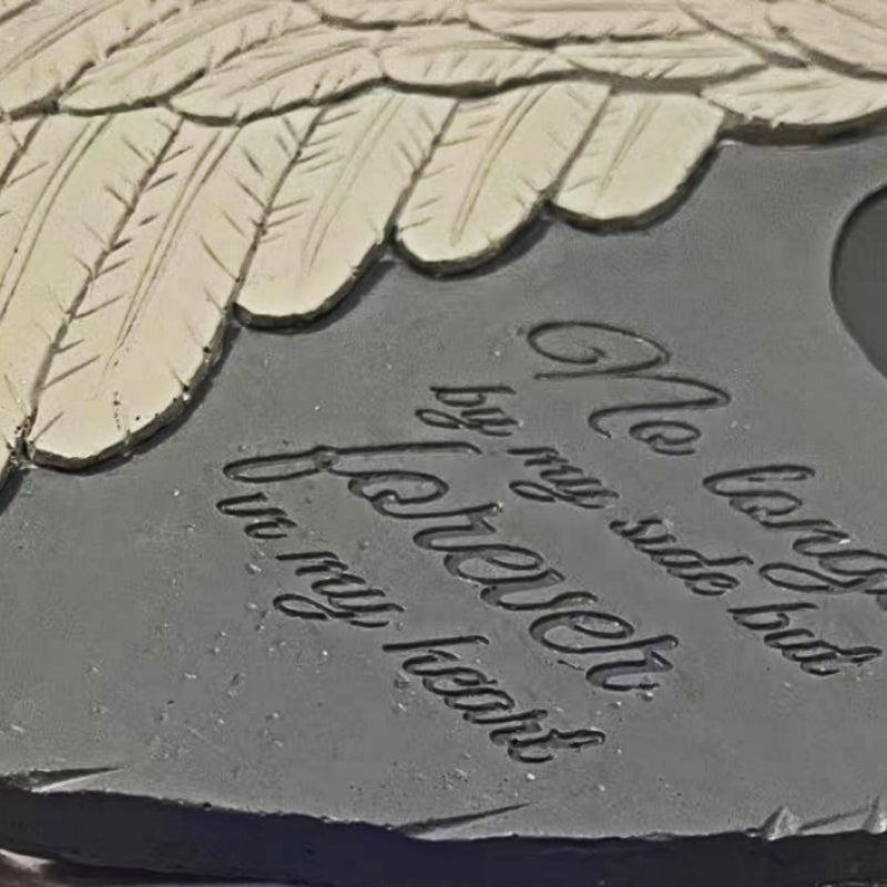 Pet Memorial Stone Dog Cat Pet Memorial Tomb Heart Angel Wing Garden Decoration