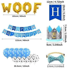 Pet Birthday Party Kit for Dogs: Hat, Bib, Bandana, Banner, Balloon