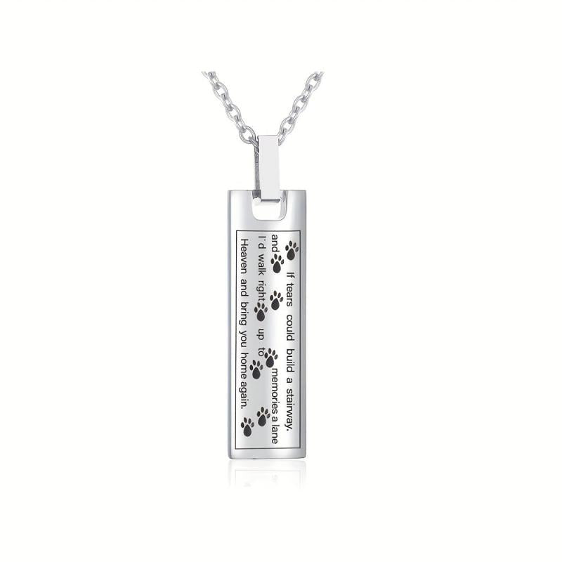 Pet Paw Print Cremation Jewelry Urn Necklace For Ashes
