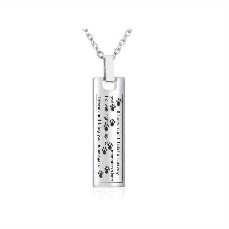 Pet Paw Print Cremation Jewelry Urn Necklace For Ashes