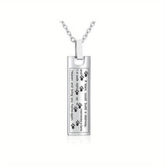 Pet Paw Print Cremation Jewelry Urn Necklace For Ashes
