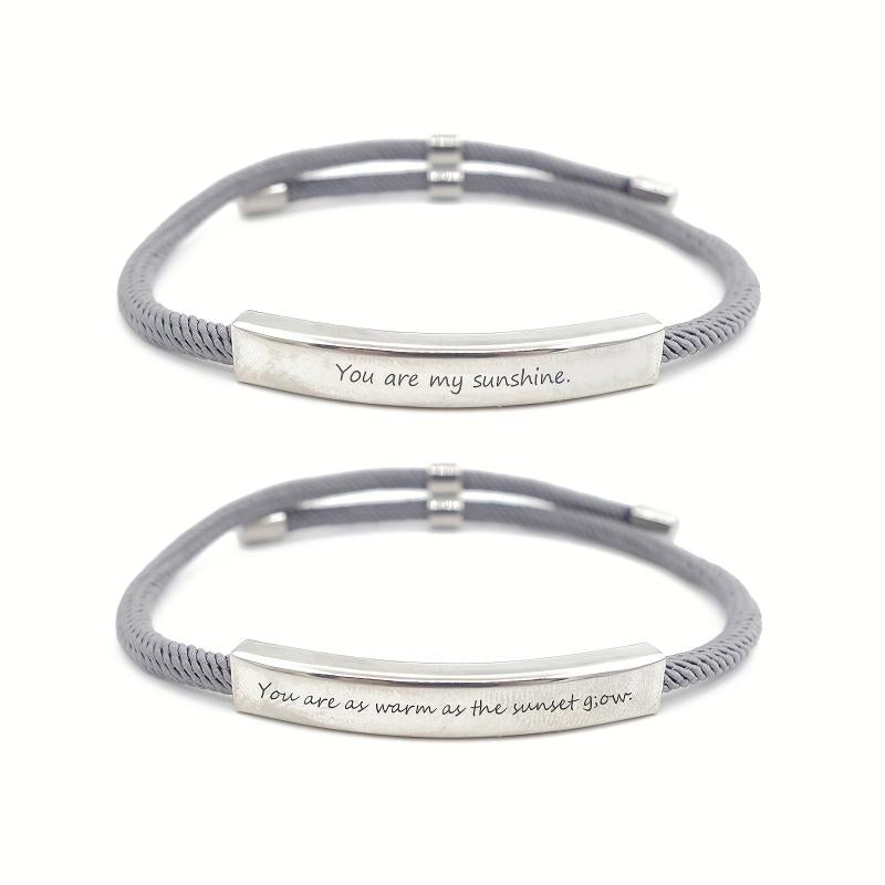 Personalized Stainless Steel Braided Pet Bracelet Engraved Accessory