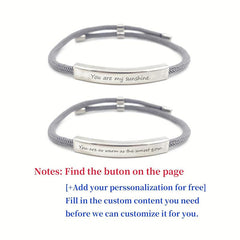 Personalized Stainless Steel Braided Pet Bracelet Engraved Accessory