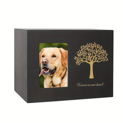 Tree Of Life Pattern Pet Urn Wooden Pet Cremation Urn Photo Box