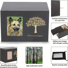 Tree Of Life Pattern Pet Urn Wooden Pet Cremation Urn Photo Box