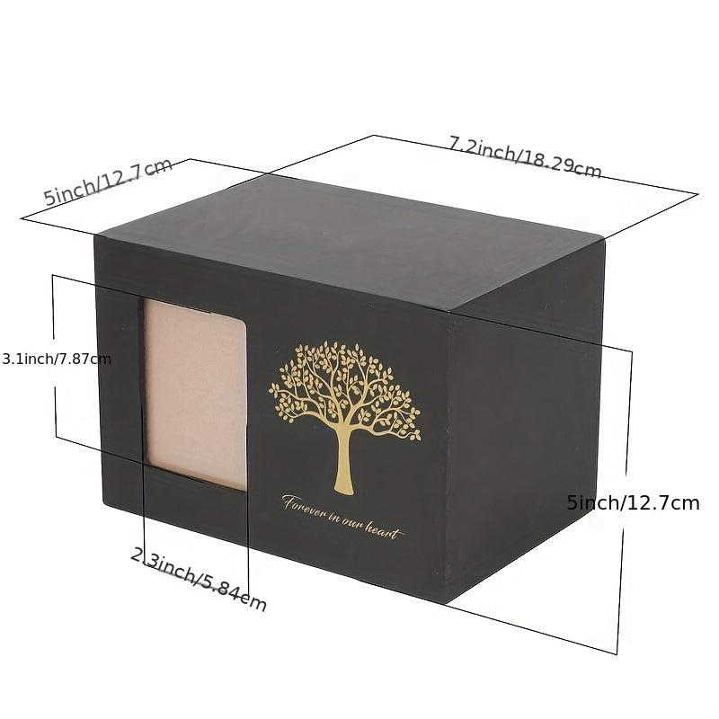 Tree Of Life Pattern Pet Urn Wooden Pet Cremation Urn Photo Box