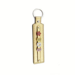 Colorful Rhinestone Champagne Pet Memorial Keychain Up to 8 Letters