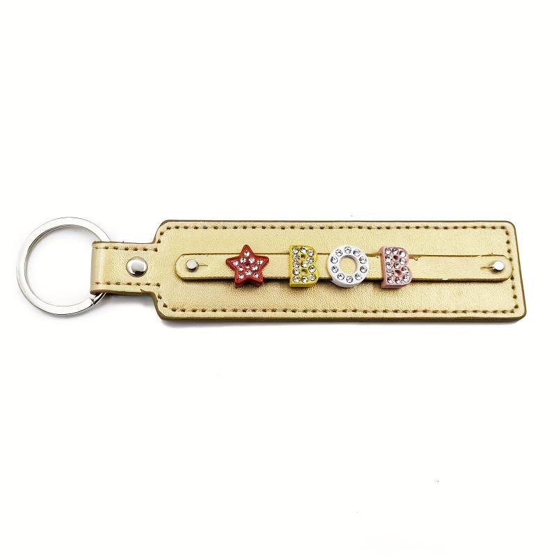Colorful Rhinestone Champagne Pet Memorial Keychain Up to 8 Letters