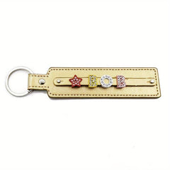 Colorful Rhinestone Champagne Pet Memorial Keychain Up to 8 Letters