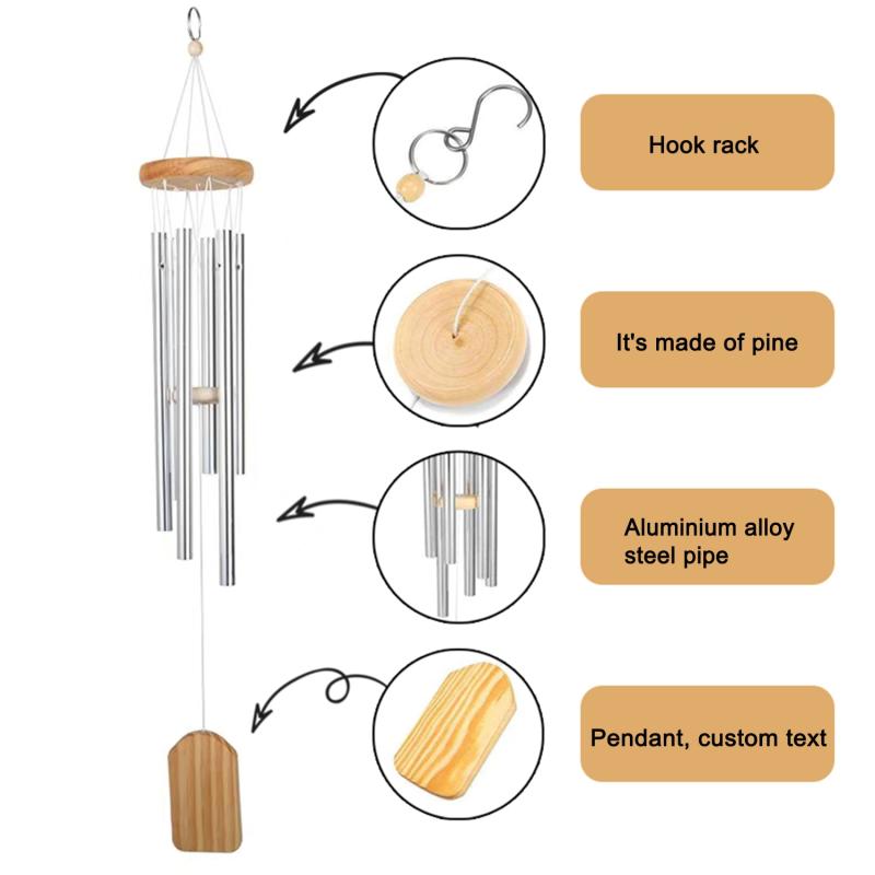 Personalized Cat Dog Memorial Wind Chime Rich Sound Metal Garden Pendant