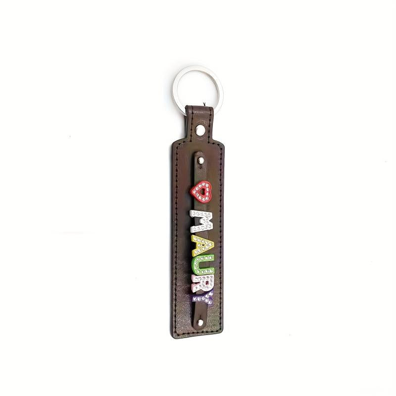 Personalized Pet Memorial Keychain with Rhinestone Letters