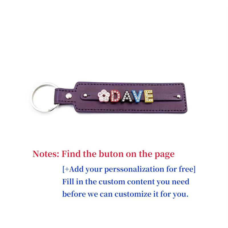 Custom Pet Memorial Keychain with Colorful Letters and Rhinestone String