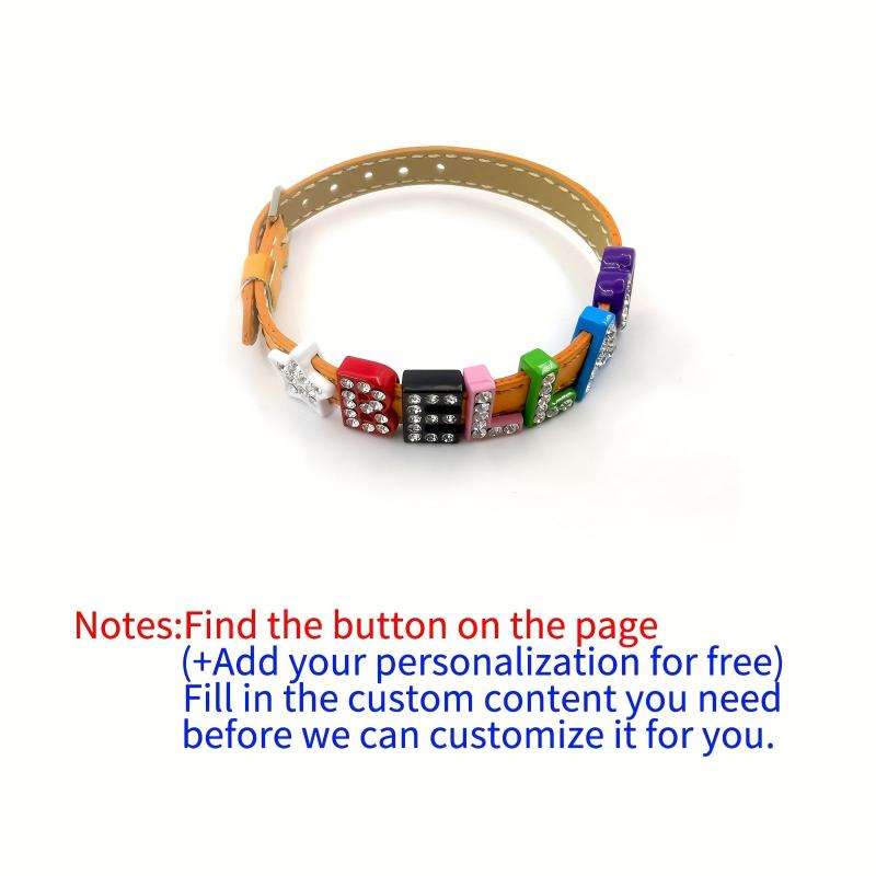 Personalized Pet Memorial Bracelet with Rhinestone Letters - Up to 10 Characters