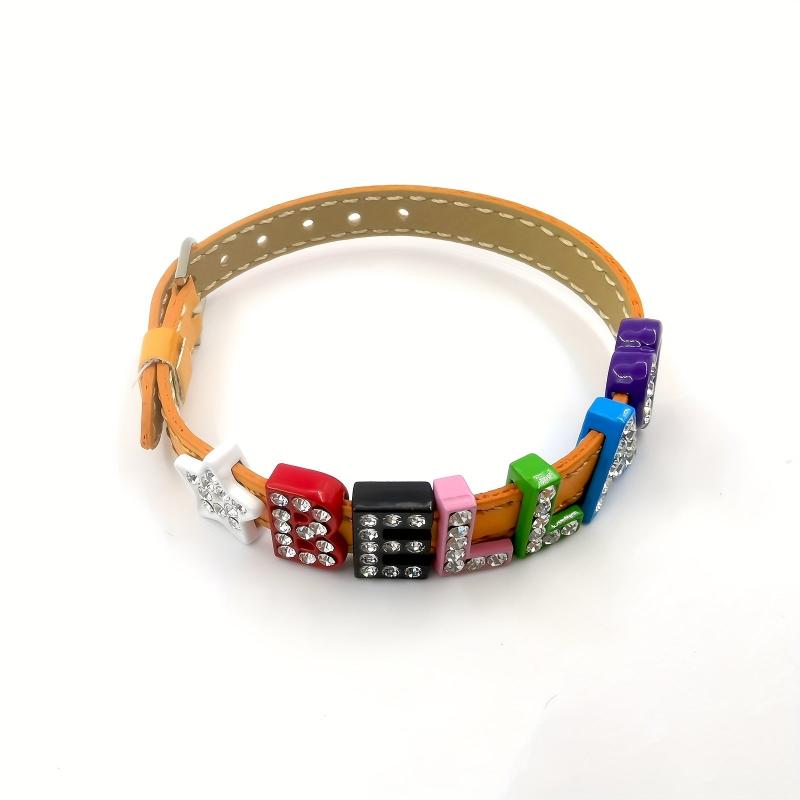 Personalized Pet Memorial Bracelet with Rhinestone Letters - Up to 10 Characters
