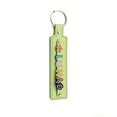 Personalized Green Pet Memorial Keychain with Rhinestone Letters