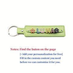 Personalized Green Pet Memorial Keychain with Rhinestone Letters