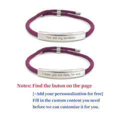 Custom Pet Name Engraved Stainless Steel Braided Pet Bracelet