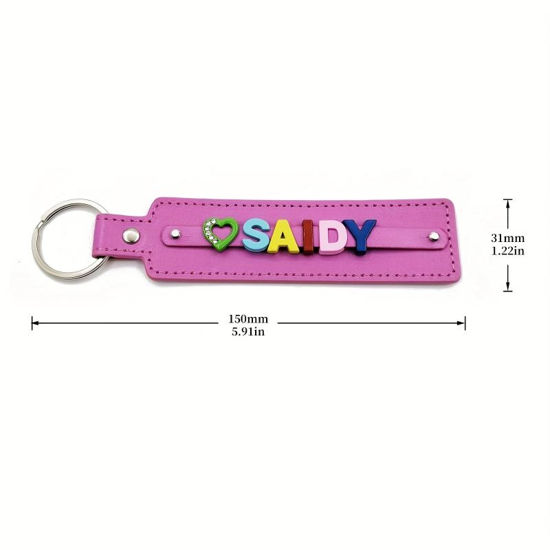 Customizable Pink Pet Memorial Keychain Colorful Letter String Up to 8 Letters