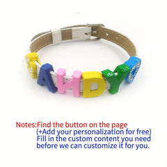 Custom Pet Memorial Bracelet - Colorful Letter String Style -