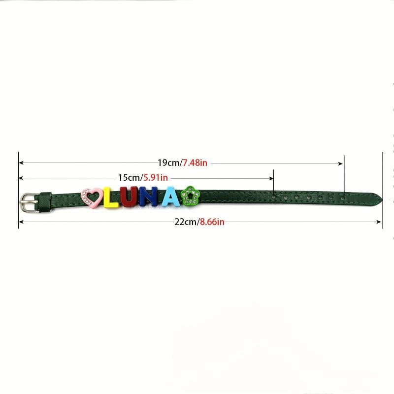 Green Pet Memorial Bracelet, Colorful Letter String Style Bracelet