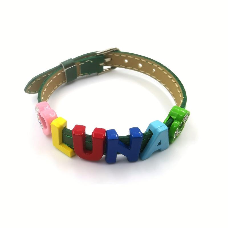 Green Pet Memorial Bracelet, Colorful Letter String Style Bracelet