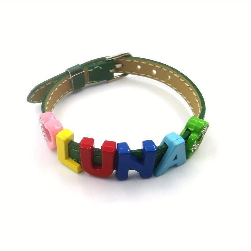 Green Pet Memorial Bracelet, Colorful Letter String Style Bracelet