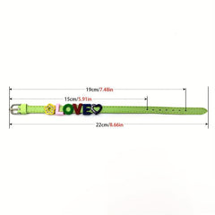 Personalized Light Green Pet Memorial Bracelet with Colorful Letters