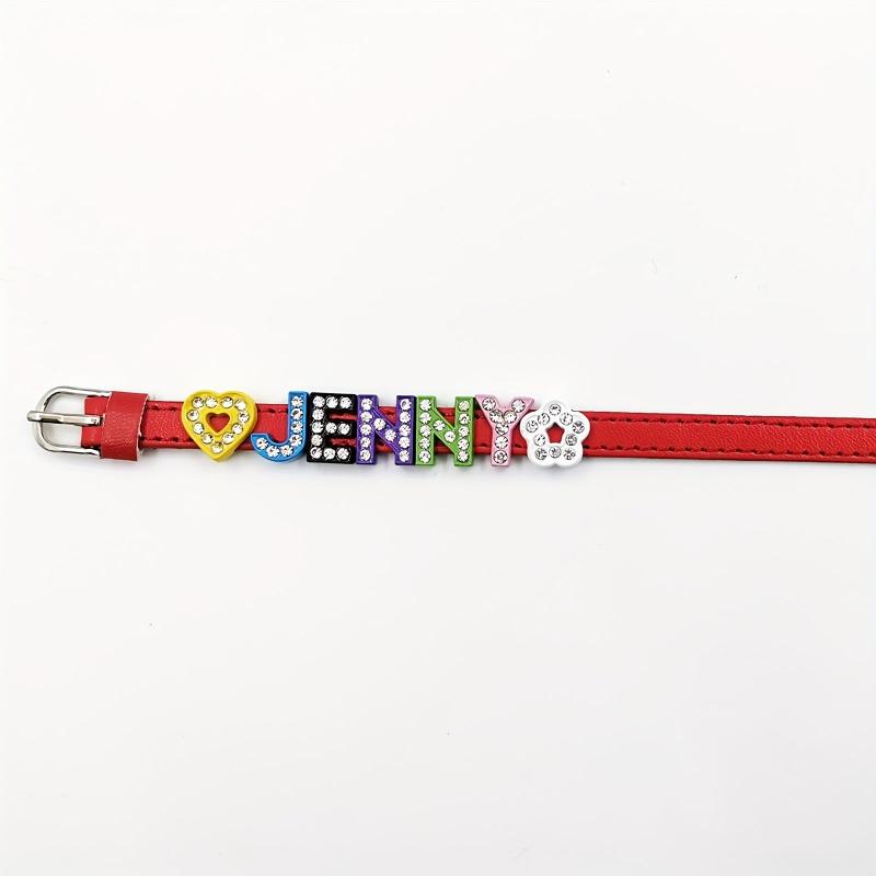 Pet Memorial Bracelet with Colorful Rhinestone Letters