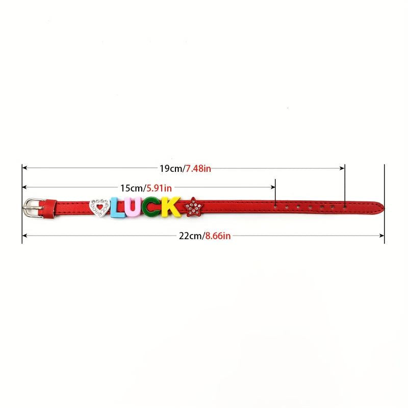 Custom Red Pet Memorial Bracelet with Colorful Letters