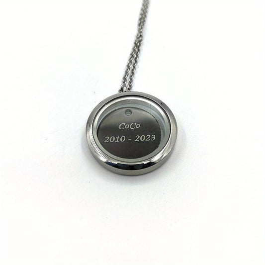Personalized Pet Memorial Pendant with Screw Cap - Engrave Name Plate
