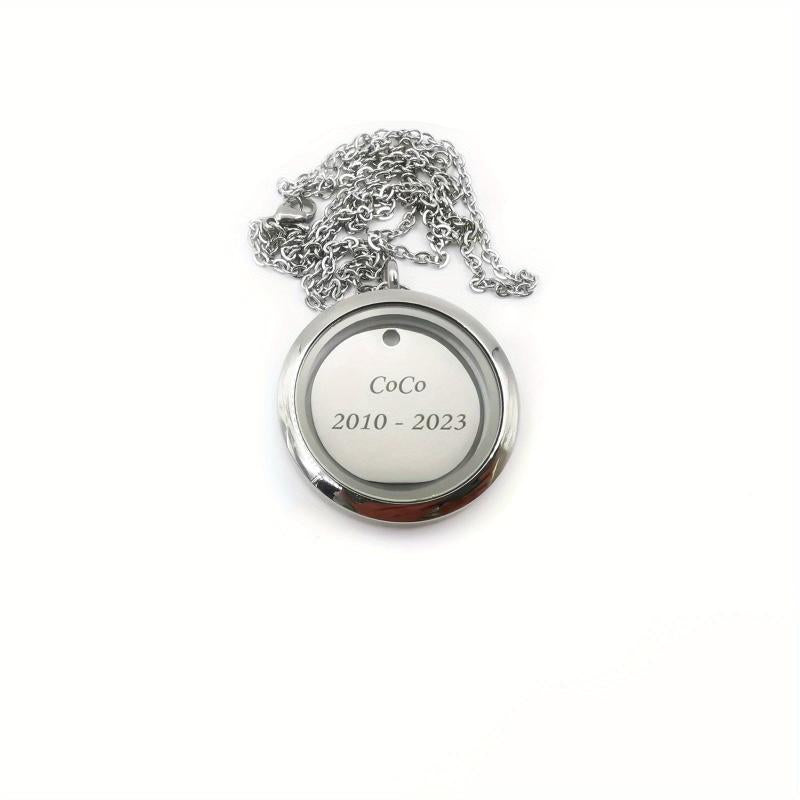 Personalized Pet Memorial Pendant with Screw Cap - Engrave Name Plate