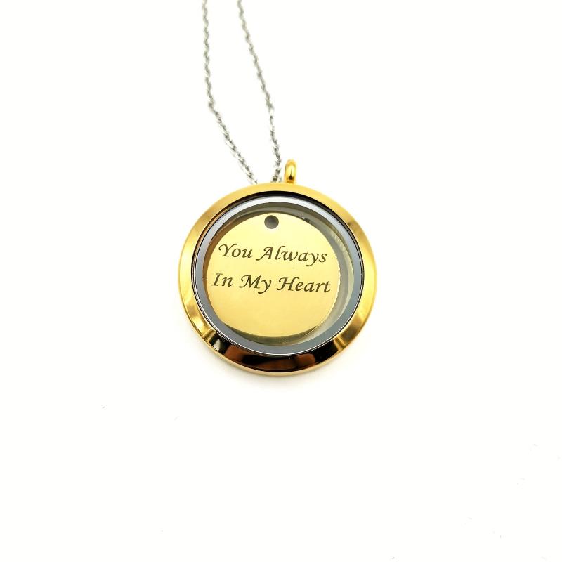 Personalized Gold Screw Cap Pet Memorial Pendant Engraved Name Years