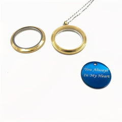 Golden Screw Cap Pet Memorial Pendant Custom Engraved Name Years Silver Plate