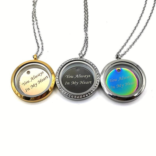 Custom Golden Screw Cap Pet Memorial Pendant Engrave Name Years Colorful Plate