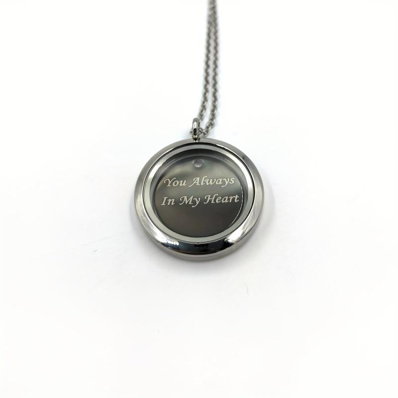 Silver Screw Cap Pet Memorial Pendant Engraved Name Years Plate