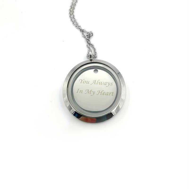 Custom Silver Screw Cap Pet Memorial Pendant Engraved Name Years Silver Plate