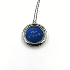 Silver Screw Cap Pet Memorial Pendant - Custom Engraved Name & Years Plate