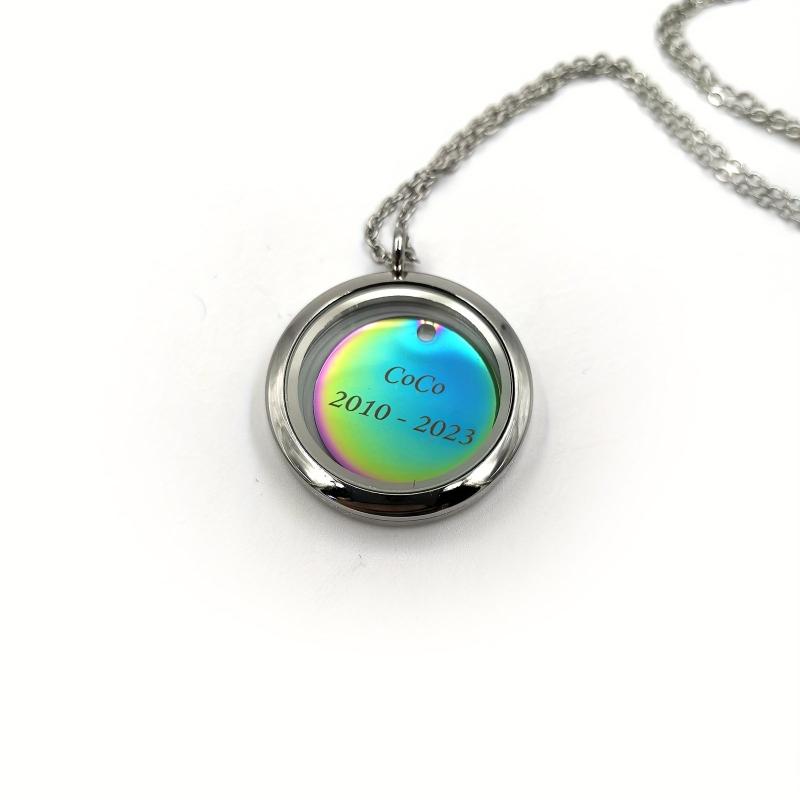 Personalized Pet Memorial Pendant with Silver Screw Cap