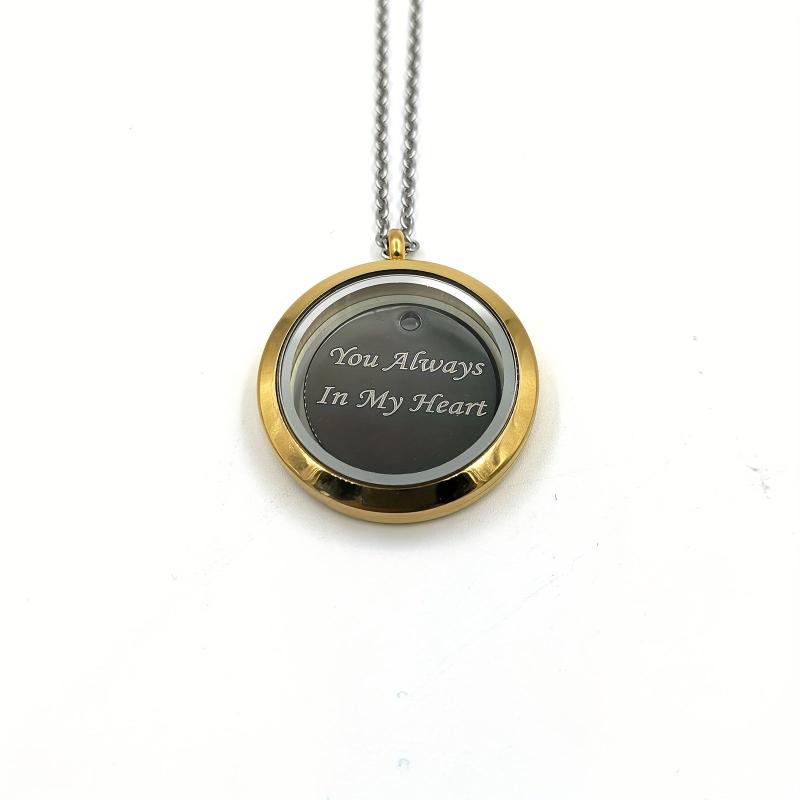 Customized Golden Screw Cap Pet Memorial Pendant Engrave Name Years Plate