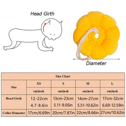Sunflower Plush Pet Collar for Cats - Autumn/Winter Warmth - Cat Accessories