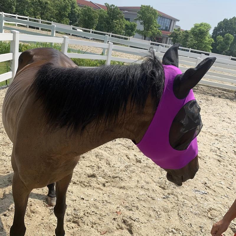 UV Protection Horse Fly Mask with Ear Coverage