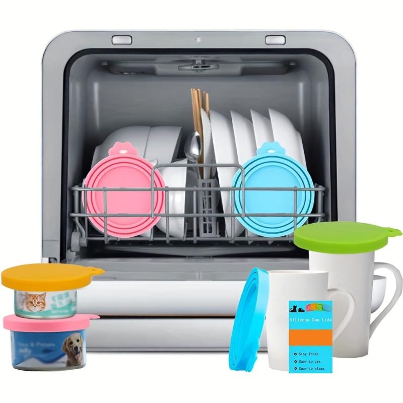 Universal Silicone Pet Food Can Lid 7.62 cm with Spoon