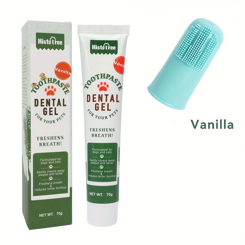 Pet Dental Cleaning Kit with Toothpaste & Finger Toothbrush