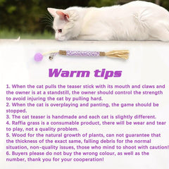 Catnip Teething Stick Cat Toy with Ball and Bell