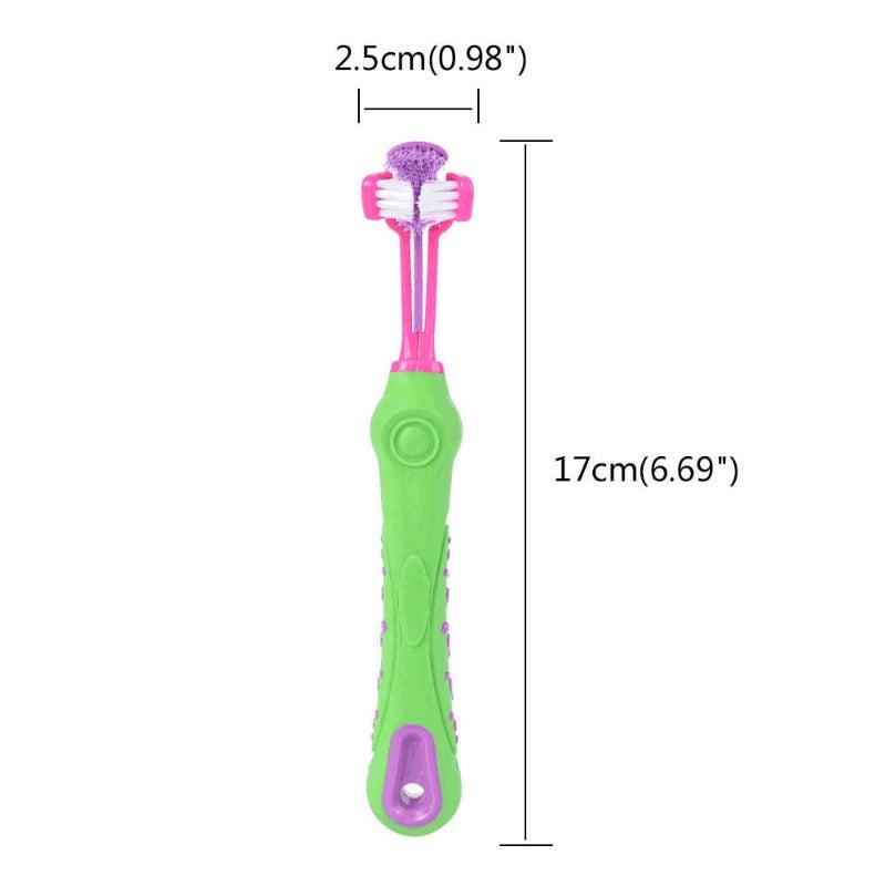 Pet Dog 3-Sided Toothbrush Bad Breath Tartar Teeth Care Dog Cat Cleaning