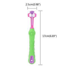 Pet Dog 3-Sided Toothbrush Bad Breath Tartar Teeth Care Dog Cat Cleaning